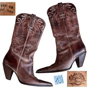 Charlie 1 Horse 4568 Leather Heeled Cowgirl Boots Sz 8B